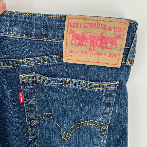 vtg Y2K Levi’s 514 Jeans Sz 11 JR Mid Rise Flare Med Wash Bootcut Bell bottom - Picture 7 of 8